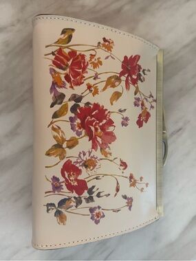 NWT Patricia Nash Cream Clutch with Red & Purple Floral Print